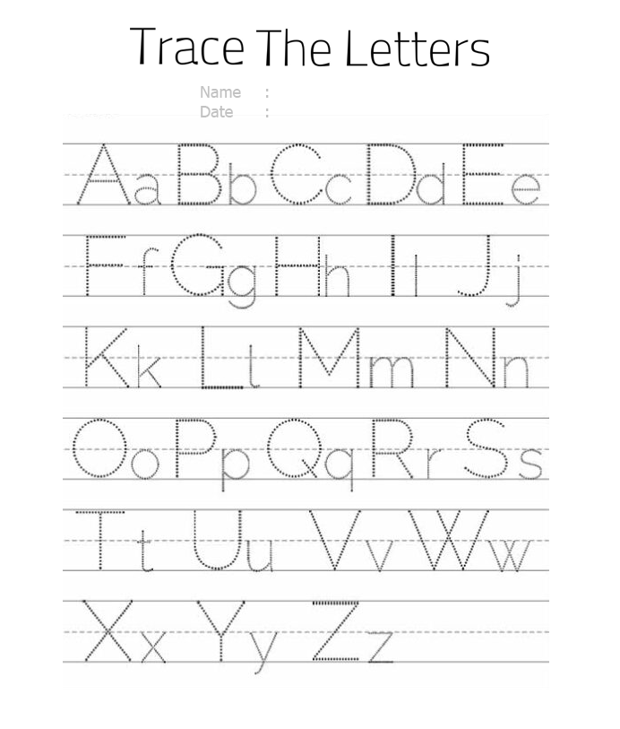 10 Best Free Printable Alphabet Tracing Letters Printablee