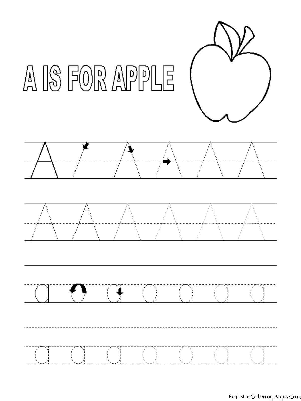 A Letters Alphabet Coloring Pages Realistic Coloring Pages