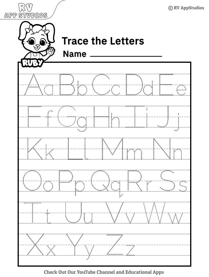 Letter Tracing Worksheets A-Z