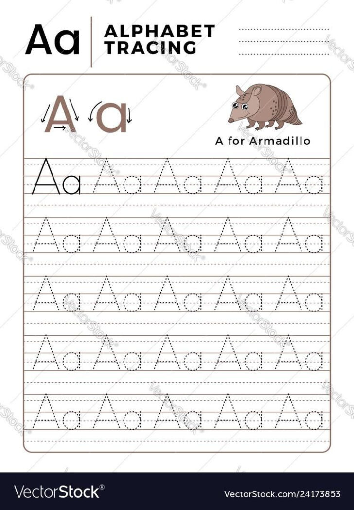 Tracing Letter AA Worksheets
