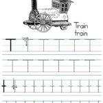 Alphabet ABC Letter T Train Coloring Page