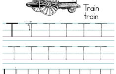 Alphabet ABC Letter T Train Coloring Page