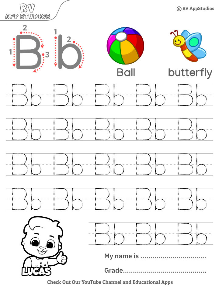 Alphabet Bb Letter Printable Letter Bb Tracing Worksheets | Letter ...