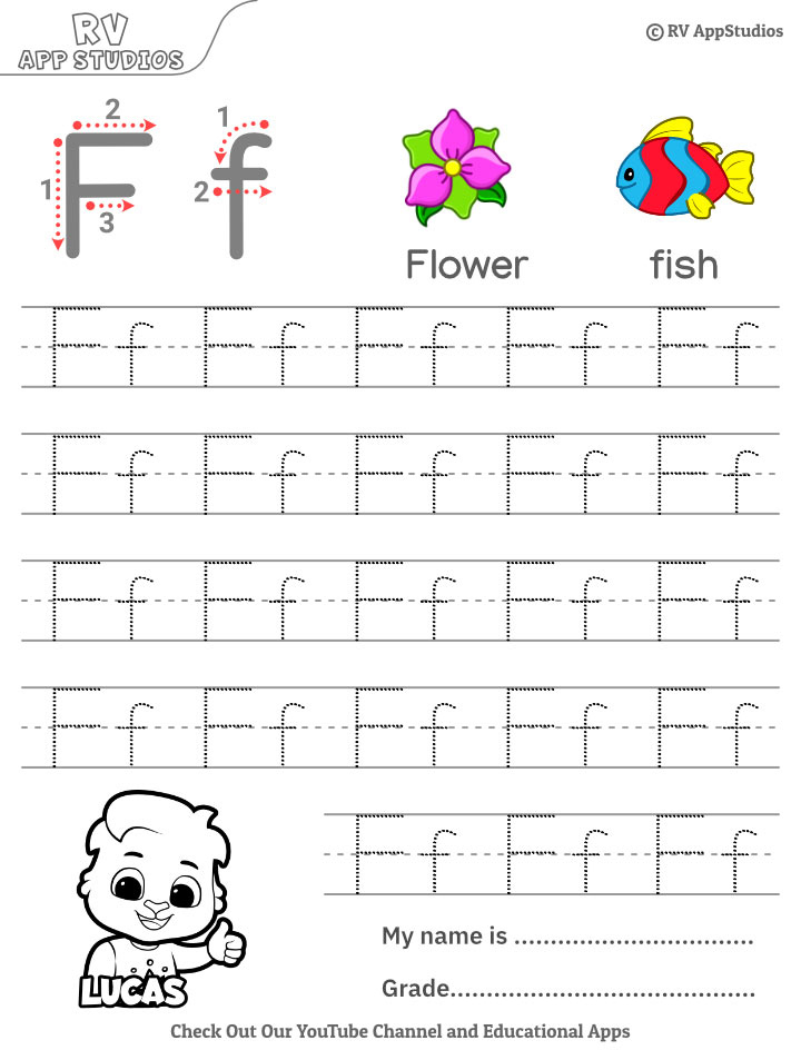 Alphabet Ff Letter Printable Letter Ff Tracing Worksheets