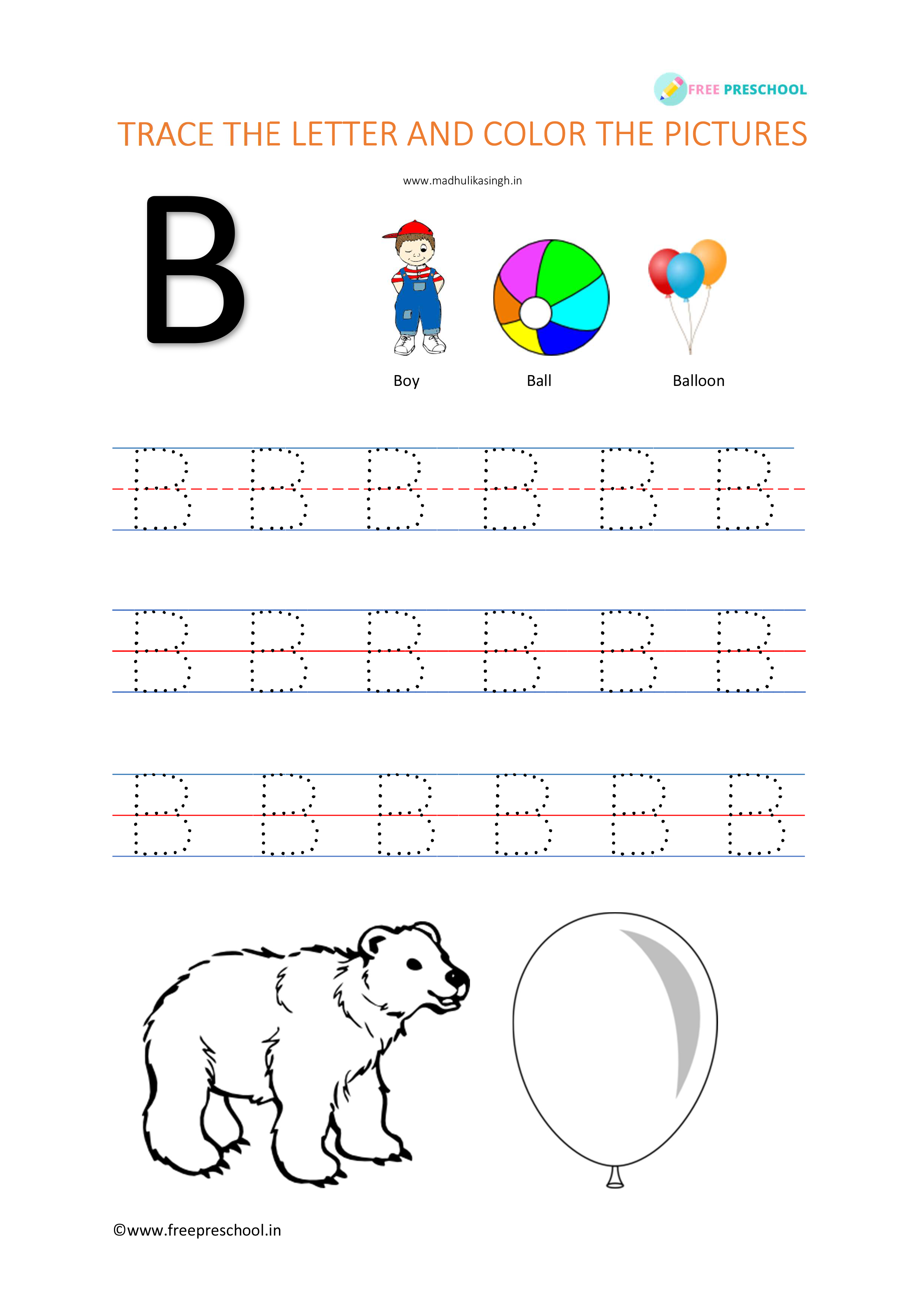 Alphabet Letter Tracing Bb Free Preschool