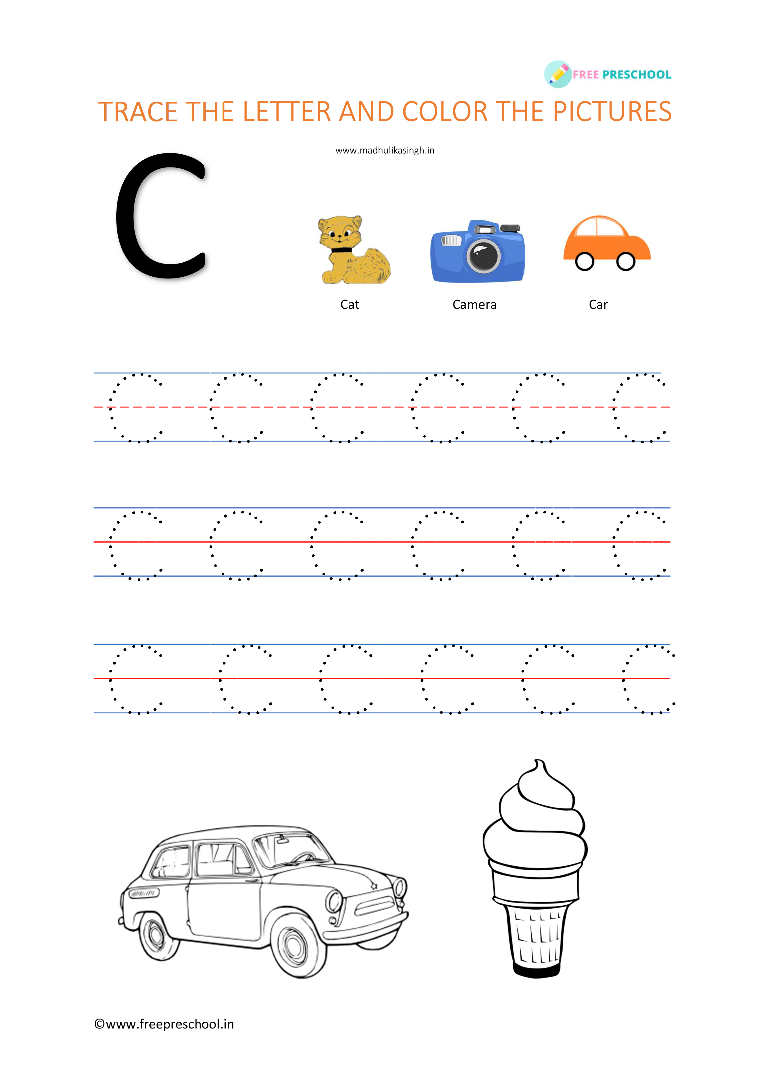 Alphabet Letter Tracing Cc Free Preschool