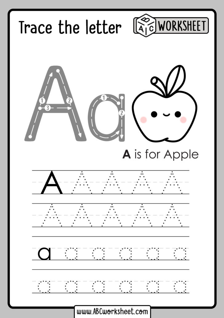 Preschool Letter A Tracing Sheet