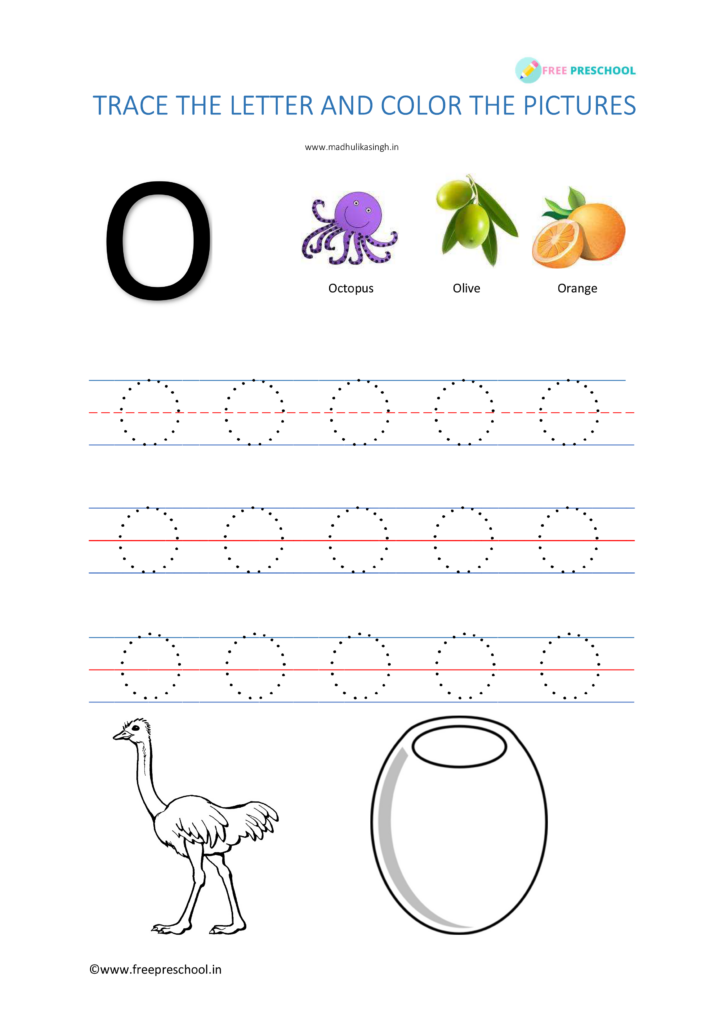 Alphabet Tracing Letter Oo Free Preschool | Letter Tracing Worksheets