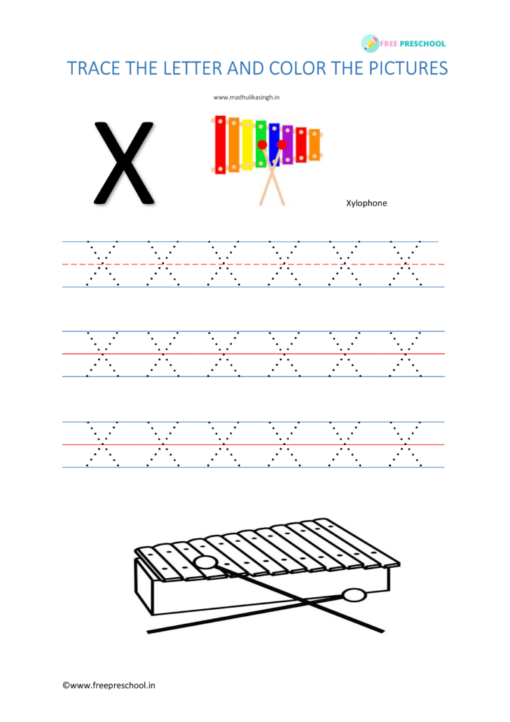 Letter XX Tracing Worksheets