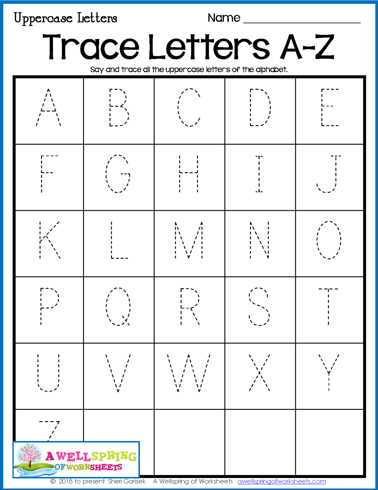 Alphabet Tracing Pages Uppercase And Lowercase Letters Trace All Of 