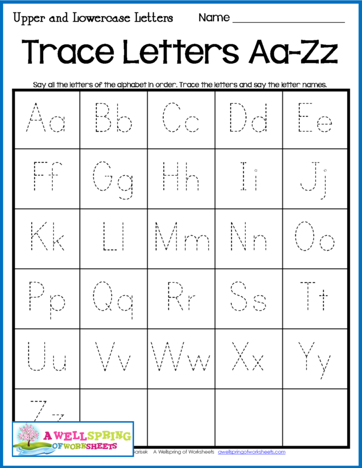 Upper And Lower Case Letter Tracing Worksheet