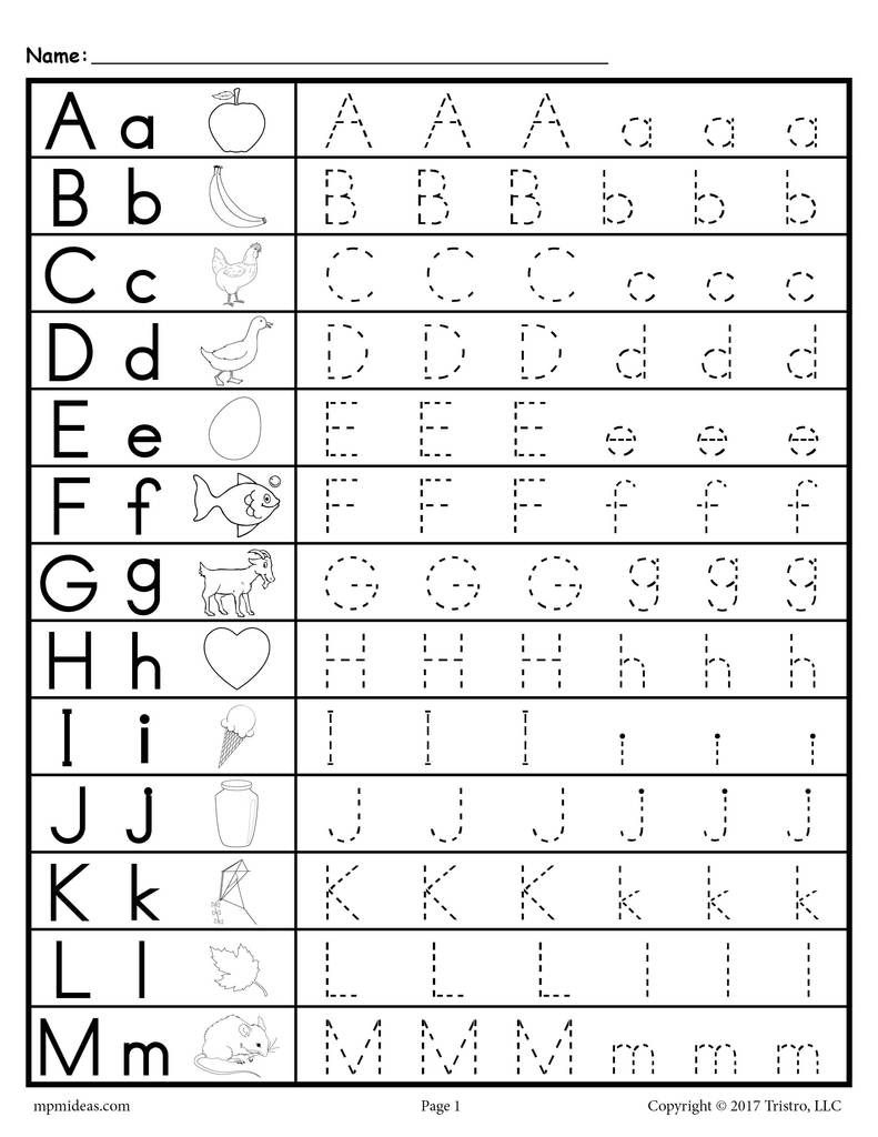 Capital And Lowercase Letters Tracing Worksheets 