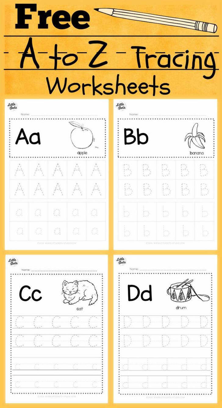 Tracing Letter Worksheets For Preschools A-Z