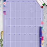 Download Printable Violet Monthly Birthday Calendar PDF