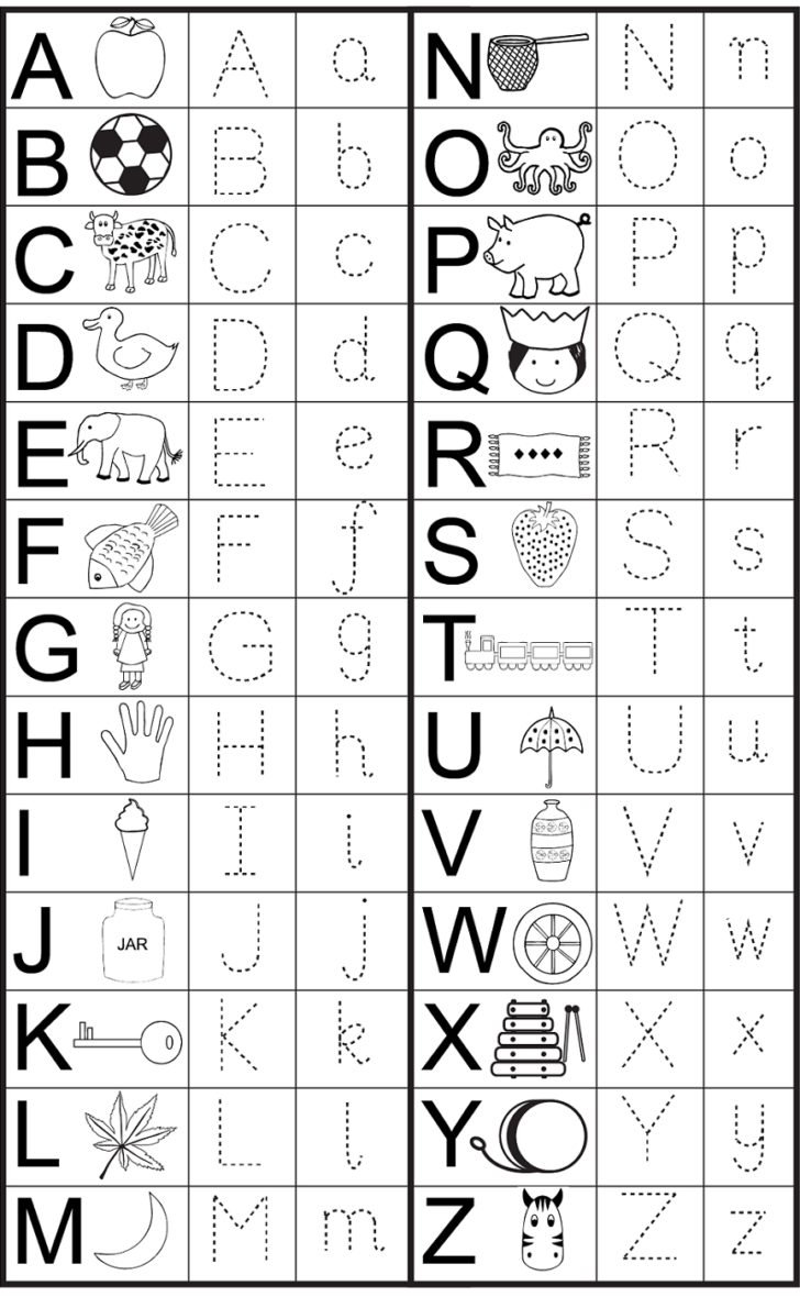English Letter Tracing Worksheets