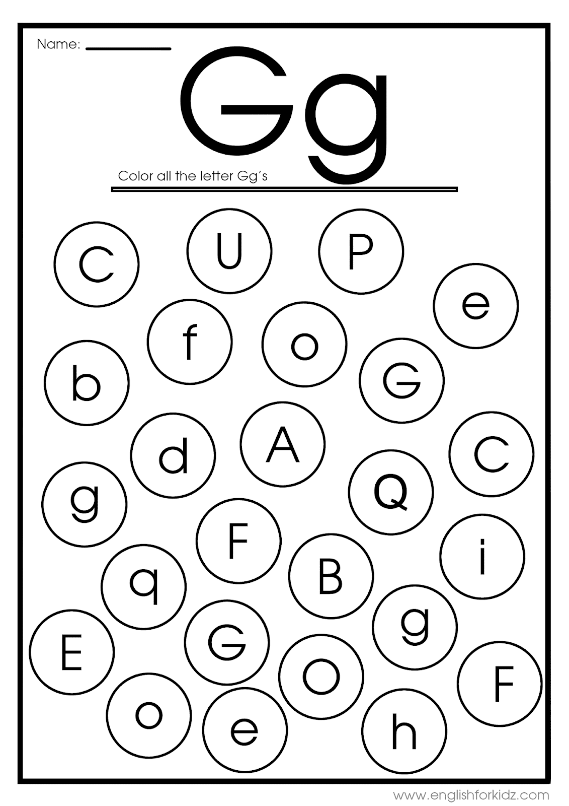 English For Kids Step By Step Letter G Worksheets Flash Cards 