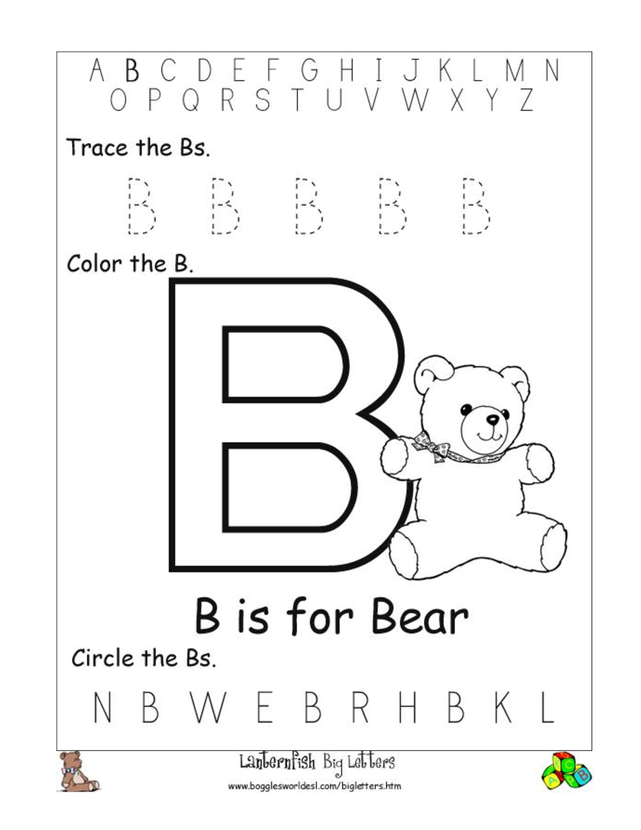 Find It Letter B Worksheets Letter Worksheets For Preschool Abc 