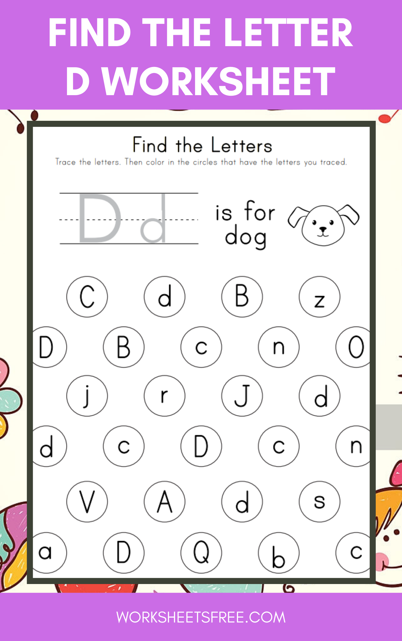 Find the Letter D Worksheet Worksheets Free