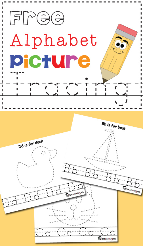 Free Alphabet Picture Tracing Printables Totschooling Toddler 