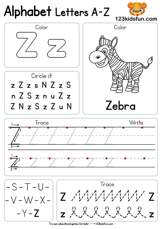 Free Alphabet Practice A Z Letter Worksheets 123 Kids Fun Apps