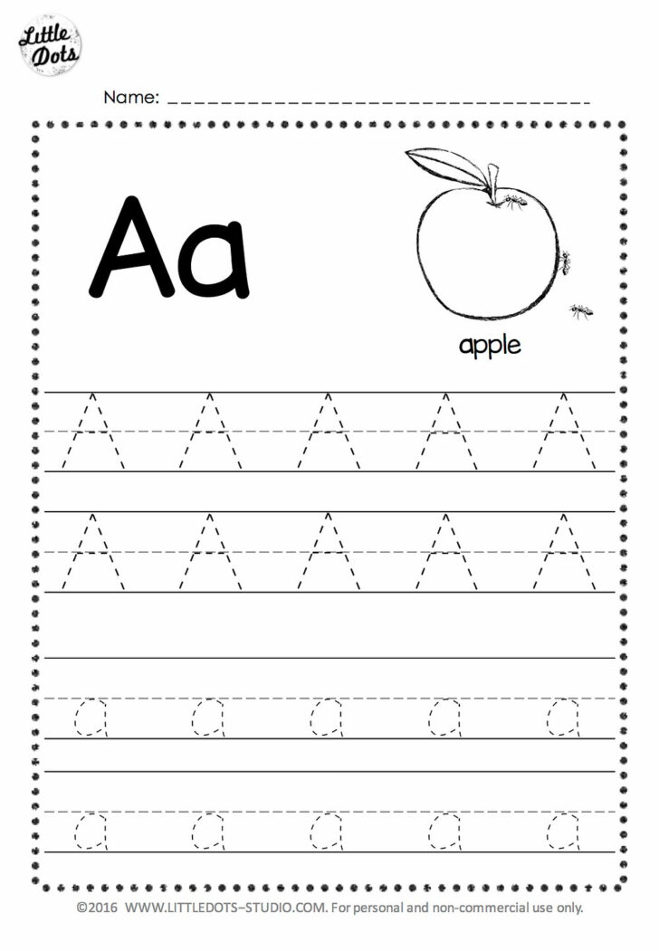 A Letter Tracing Worksheet