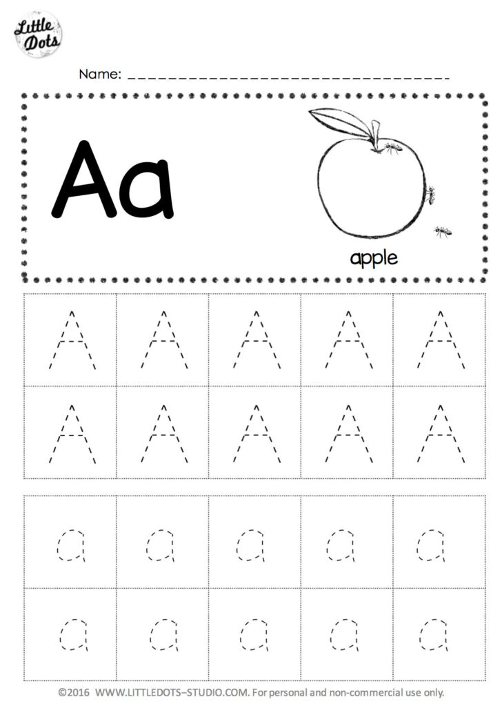 Letter A Tracing Worksheet Preschool