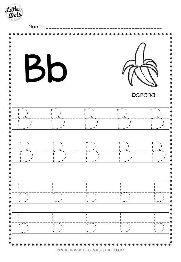 Free Letter B Tracing Worksheets Little Dots Education Preschool 