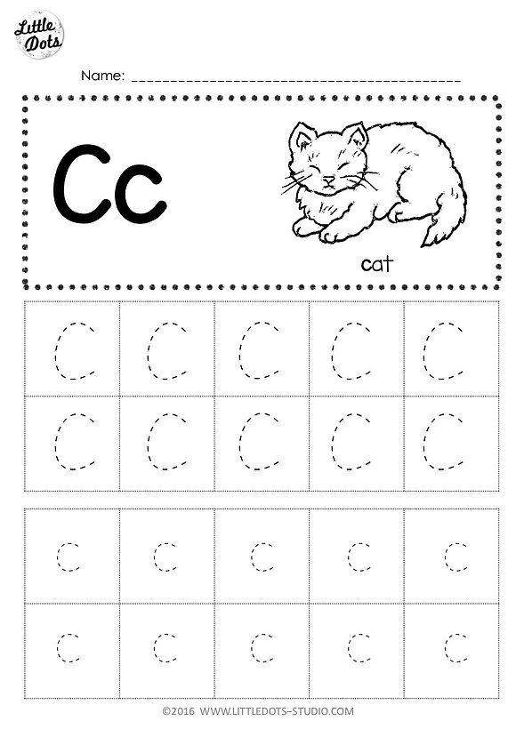 Free Letter C Tracing Worksheets Little Dots Education Preschool 