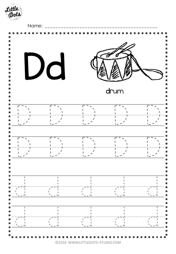 Letter D D Tracing Worksheets For Preschool