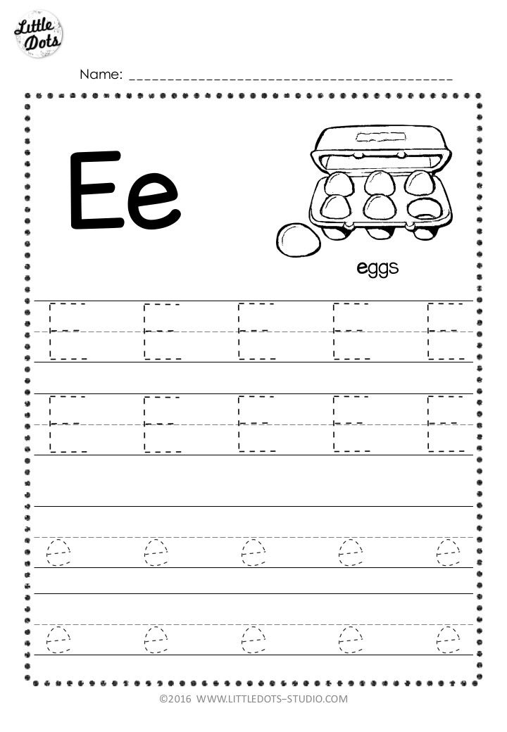 Letter E Tracing Sheet