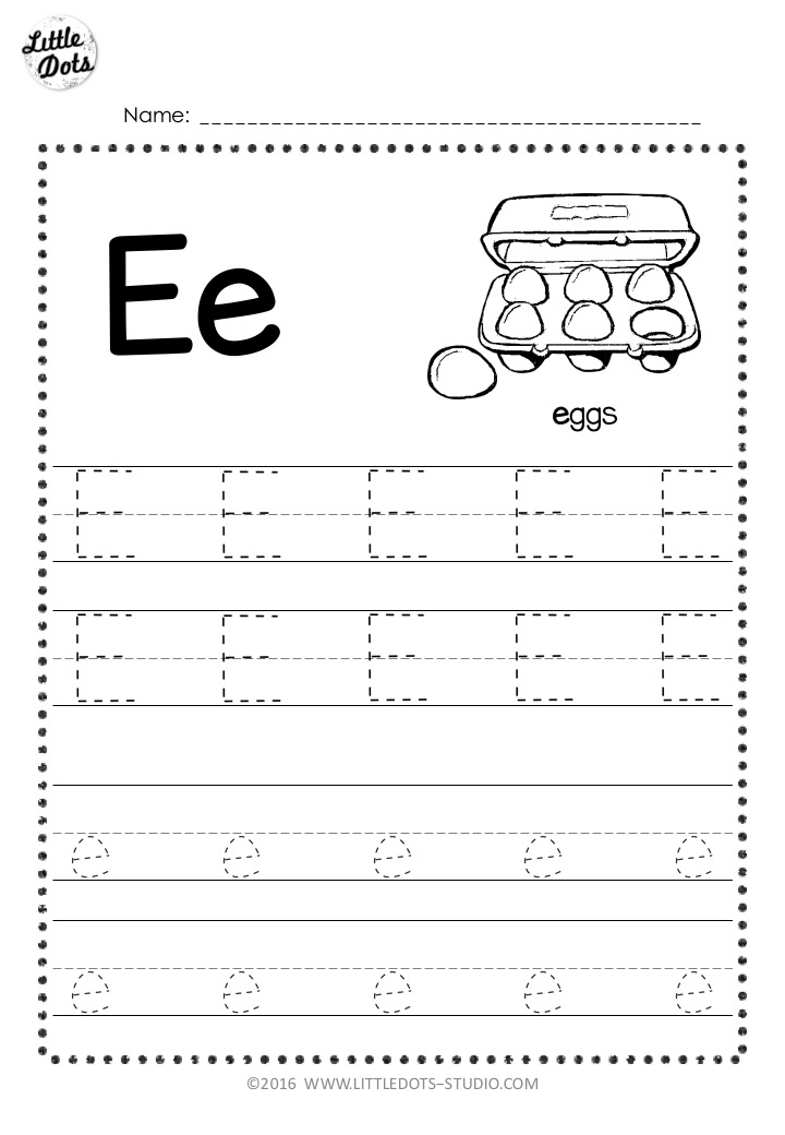 Tracing Letter E Worksheet Preschool