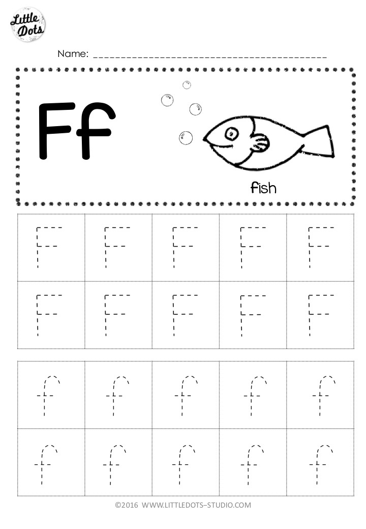 Free Letter F Tracing Worksheets Little Dots Education Preschool 