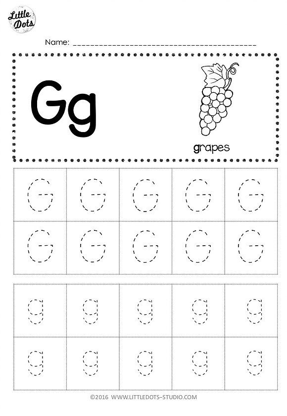 Letter G Tracing Worksheet Preschool