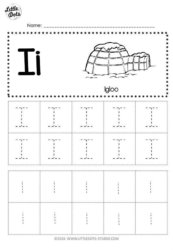 Free Letter I Tracing Worksheets Little Dots Education Preschool 