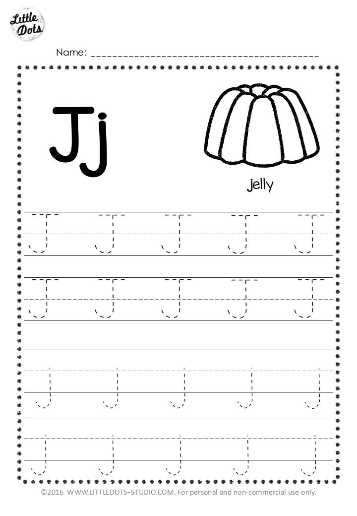 Letter J Tracing Sheets
