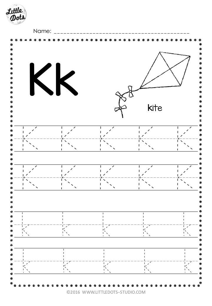 Free Letter K Tracing Worksheets