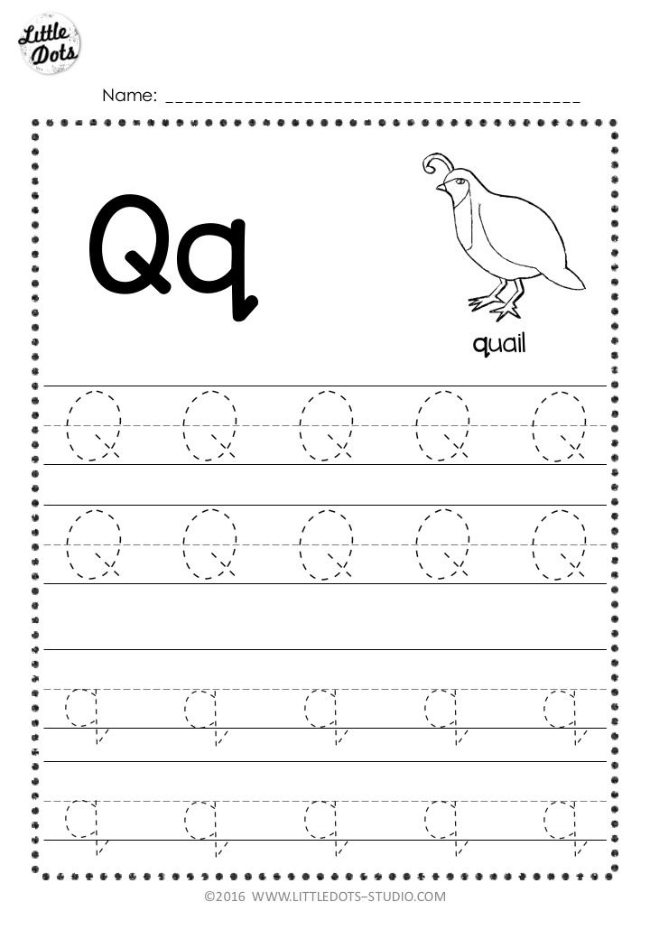 Free Letter Q Tracing Worksheets In 2020 Free Preschool Worksheets 