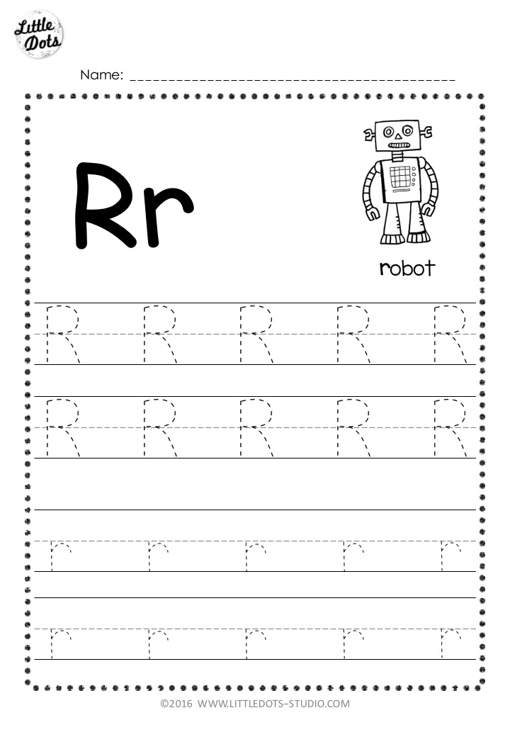 Tracing The Letter R Worksheet