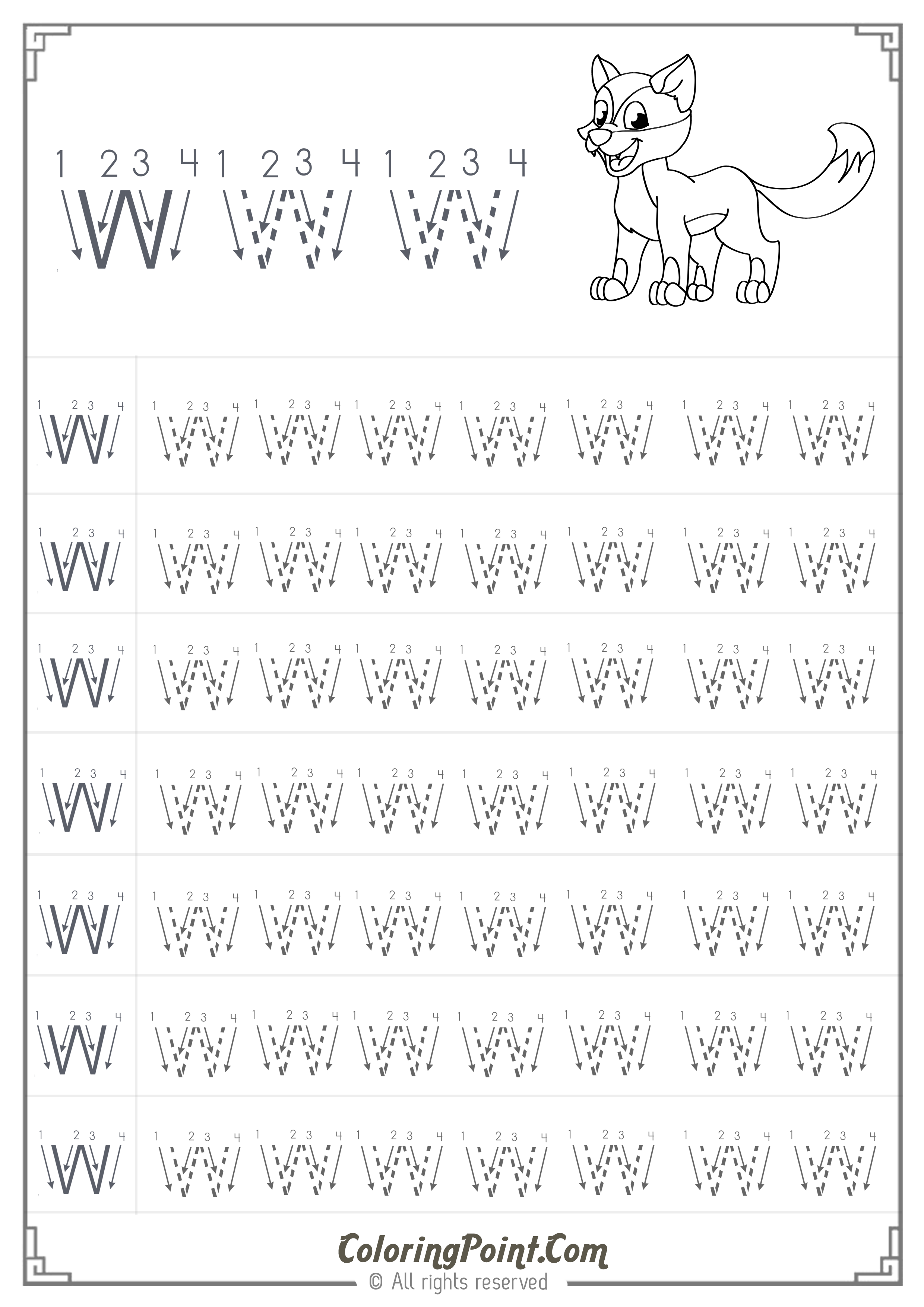 Free Printable Letter W Tracing Worksheets For Preschool Free Connect 