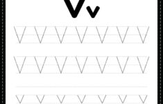 Free Printable PDF Tracing Letter V Alphabet Worksheet