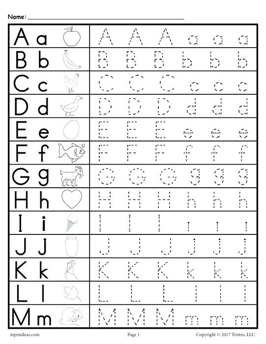 Letter Tracing A-Z Worksheet Printable