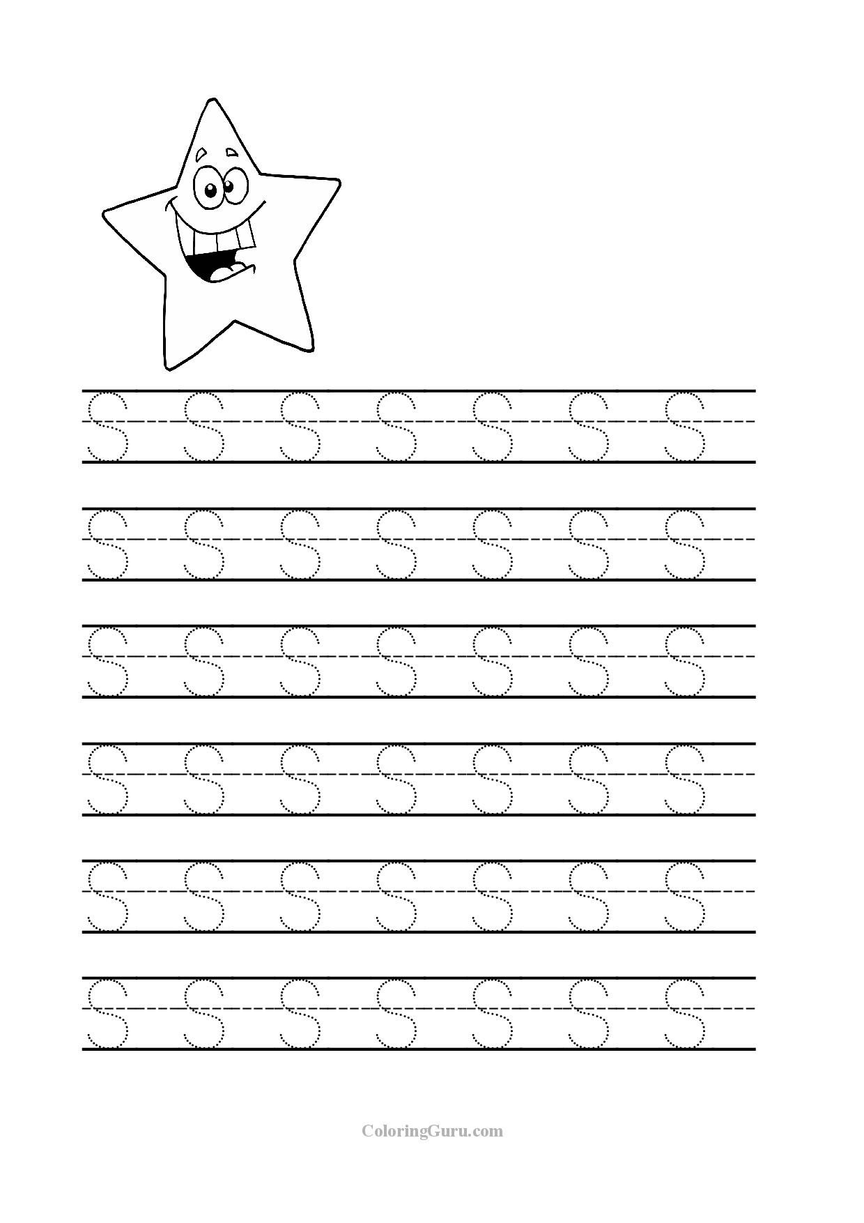 Free Printable Tracing Letter S Worksheets For Preschool Letter S 