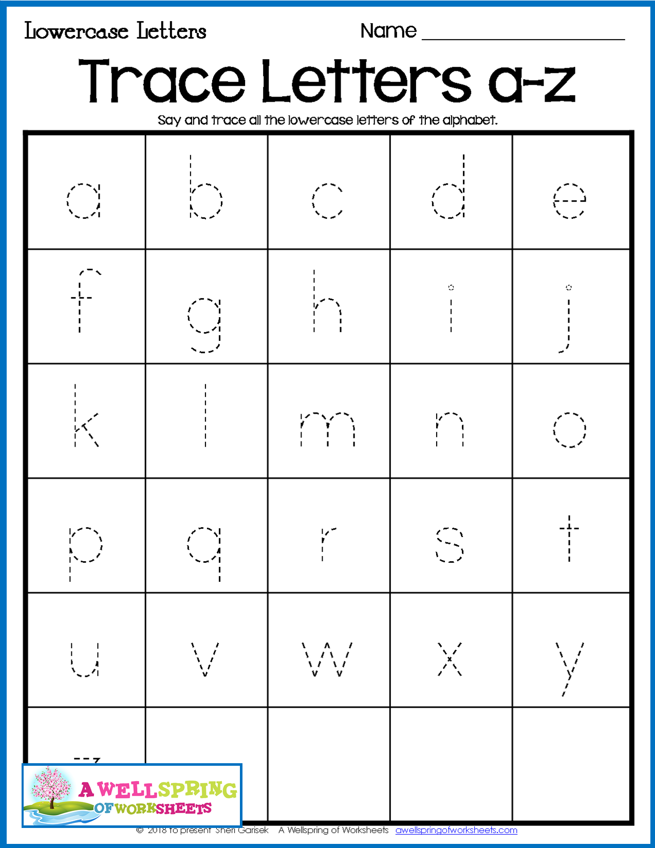 Free Printable Tracing Lowercase Letters TracingLettersWorksheets