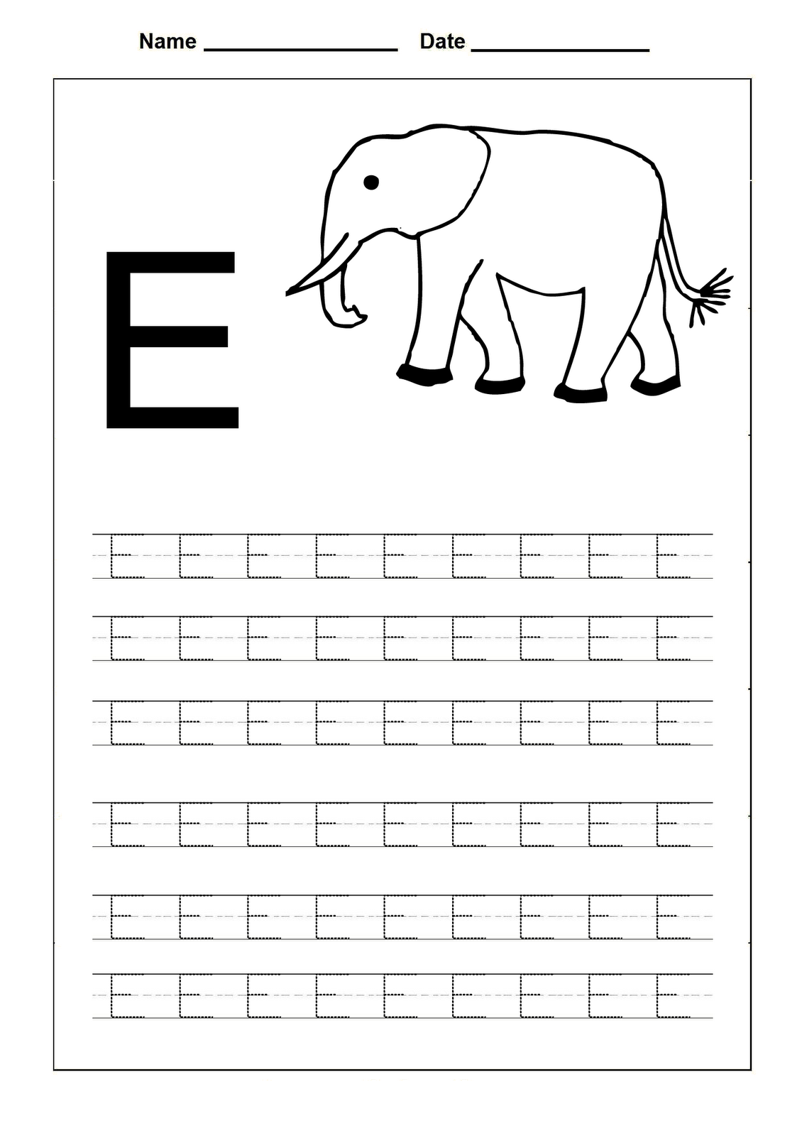 Free Uppercase Letter E Coloring Pages Letter E Worksheets Letter 