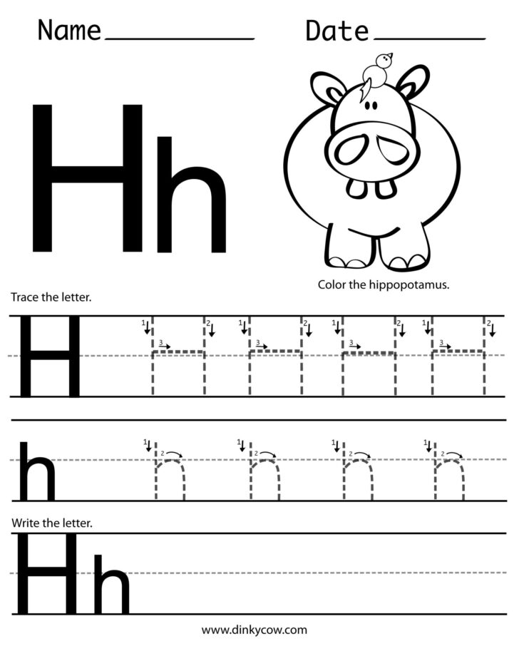The Letter H Tracing