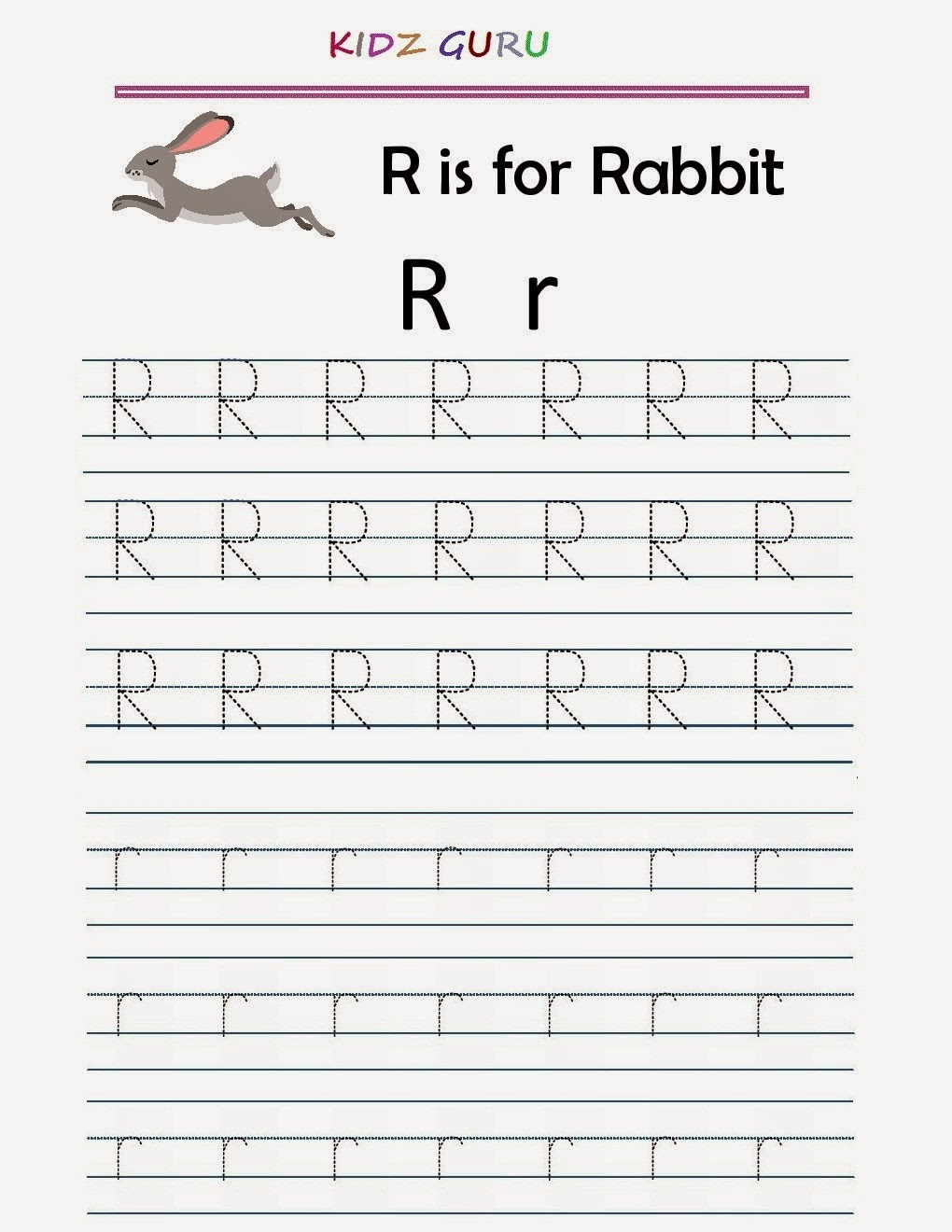 Kindergarten Worksheets Printable Tracing Worksheet Alphabet R R