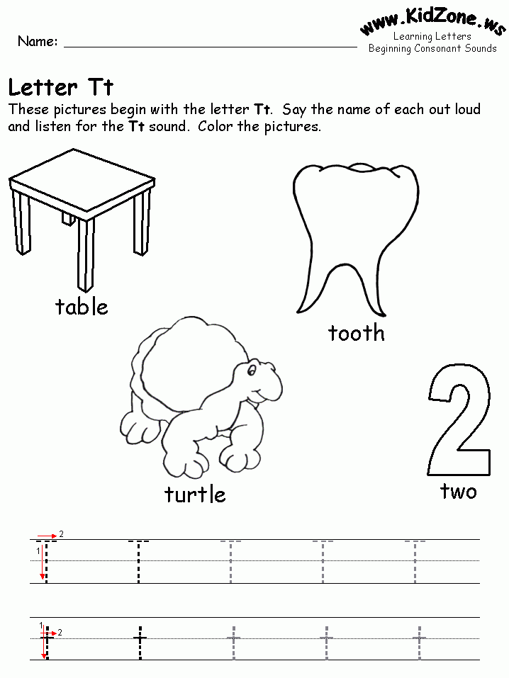 Learning Letters Worksheet Letter T Worksheets Letter Worksheets For 