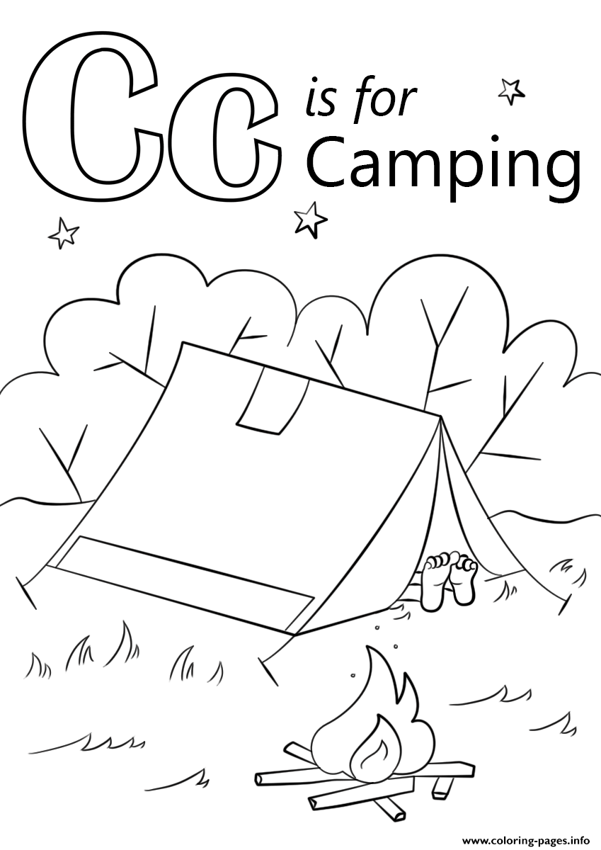 Letter C Is For Camping Coloring Pages Printable