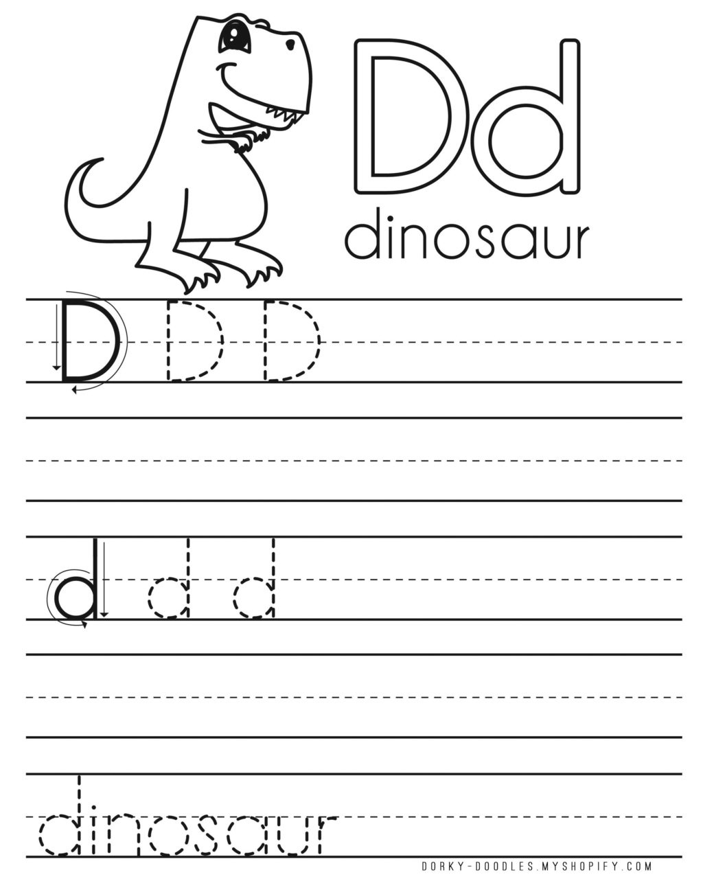 Free Worksheet Tracing D Letter Tracing Worksheets