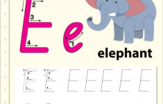 Letter E Tracing Alphabet Worksheets 694412 Download Free Vectors